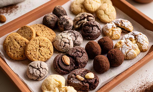 Perrunillas, trufas y dulces tradicionales extremeños presentados en una bandeja artesanal